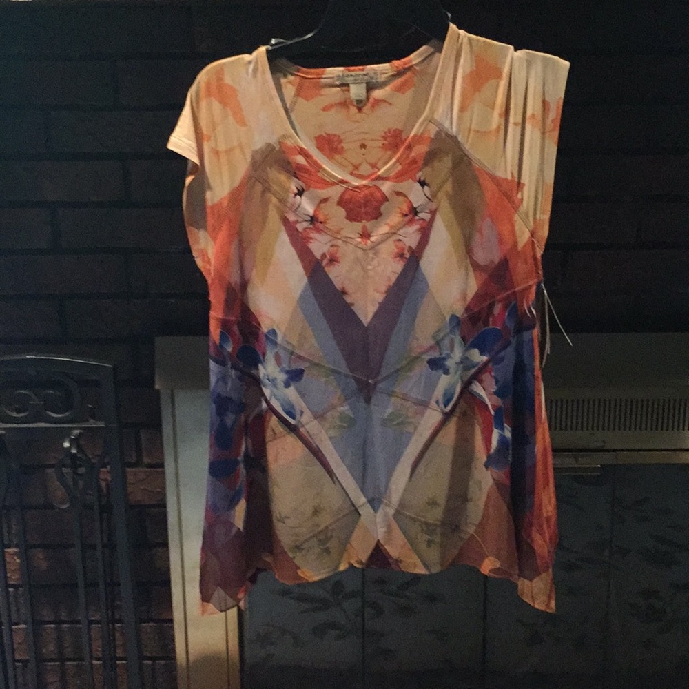 Abstract floral sleeveless